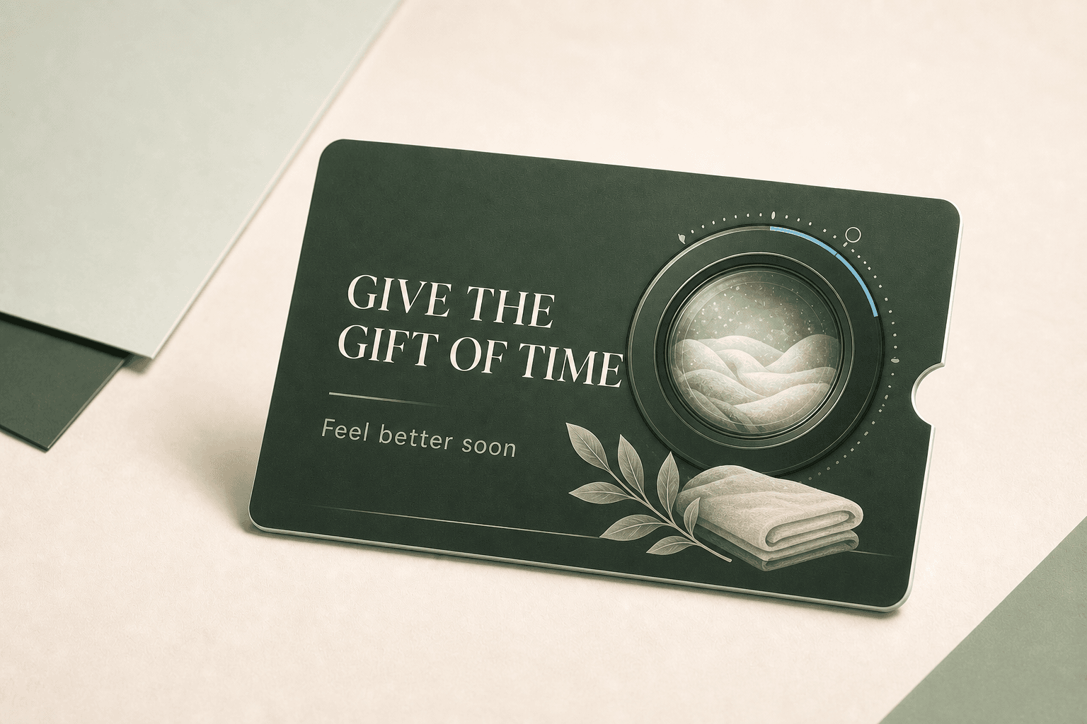 Feel better soon physical gift-card preview from Tama Laundry
